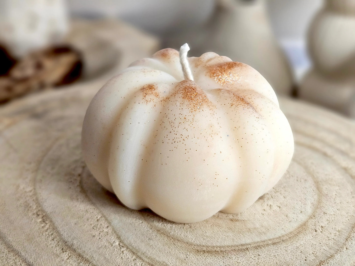 Bougie Moulée - Citrouille blanche ambrée