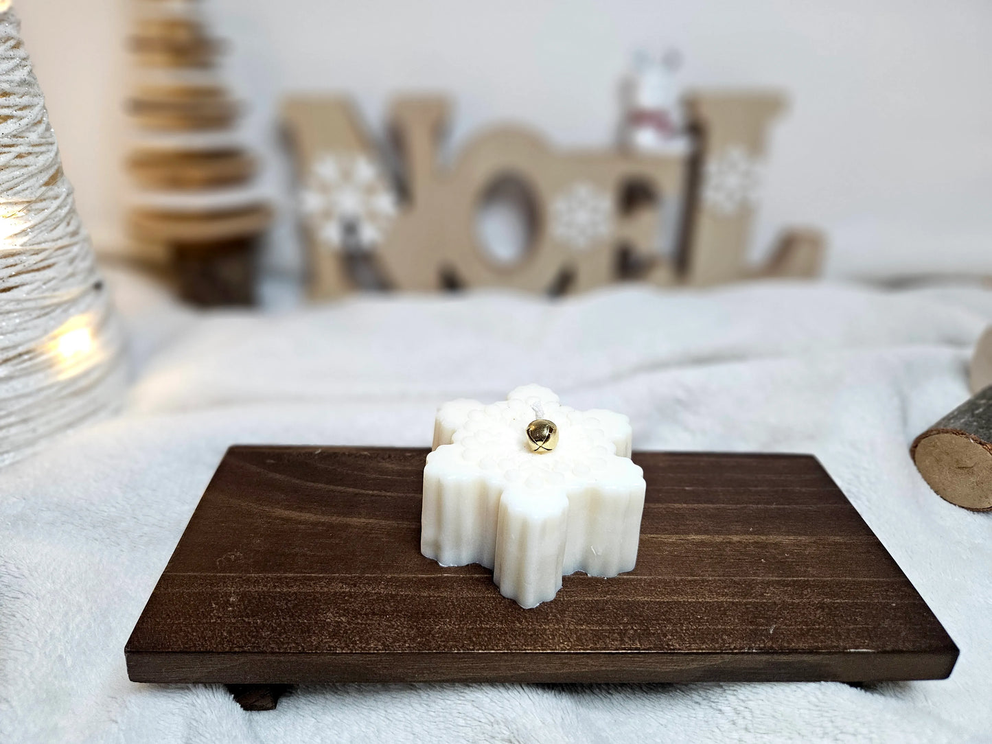 Bougie Moulée - Flocon de Noël