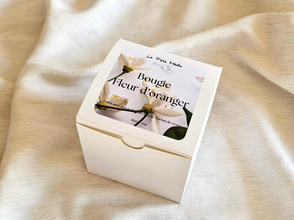 Coffret cadeau prestige pour bougie 190g Fleur d'Oranger, protection renforcée et look premium.