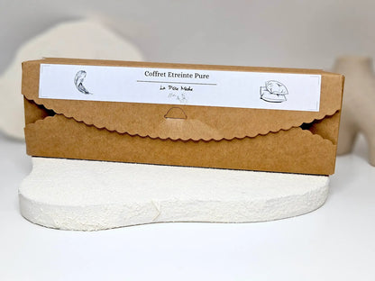Coffret cadeau Étreinte Pure, fondants parfumés senteur propre et cocooning en cire d'olive.